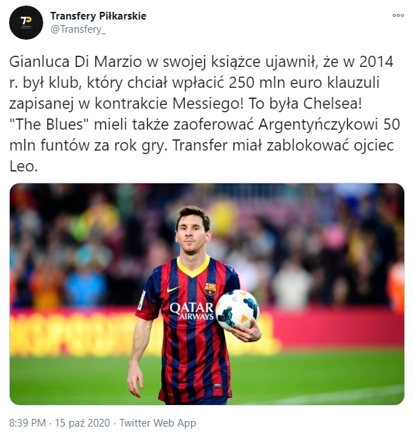 Był klub, który w 2014 roku chciał ZAPŁACIĆ 250 MLN EURO za Messiego!